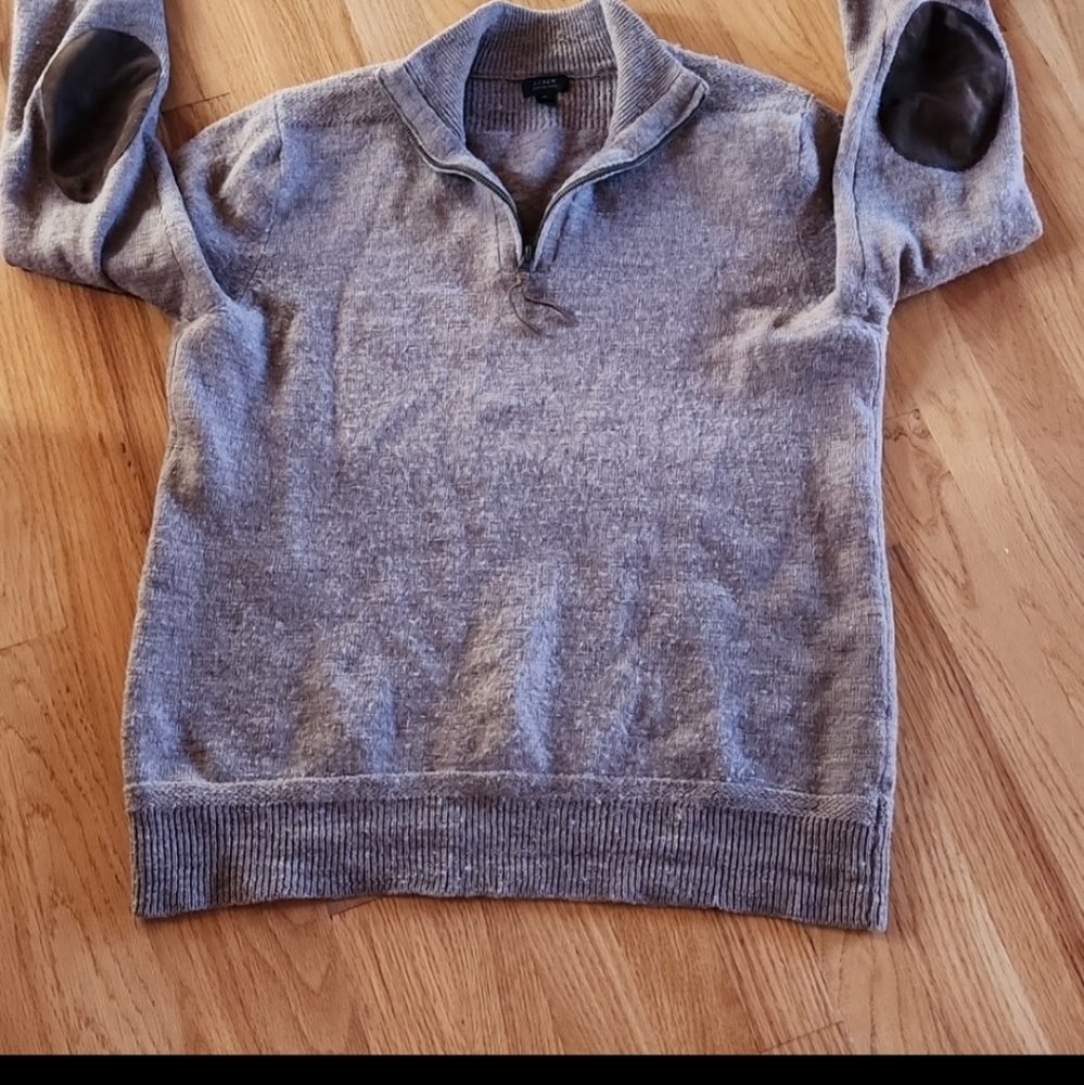 Merino Wool Sweater by J.Crew w Suede z patchwork Elbows Men's Large